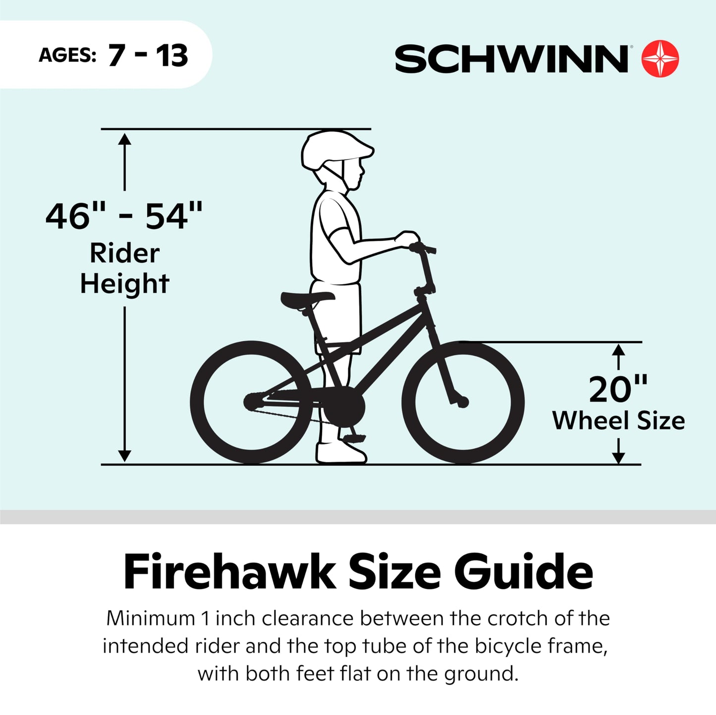 Schwinn Firehawk Bike, 20 Inch Bike for Kids Ages 7-13, SmartStart Ergonomic Design for Kids, Adjustable Seat Grows with Your Child, Rear Coaster Brake & Front & Rear Caliper Brake, for Girls & Boys