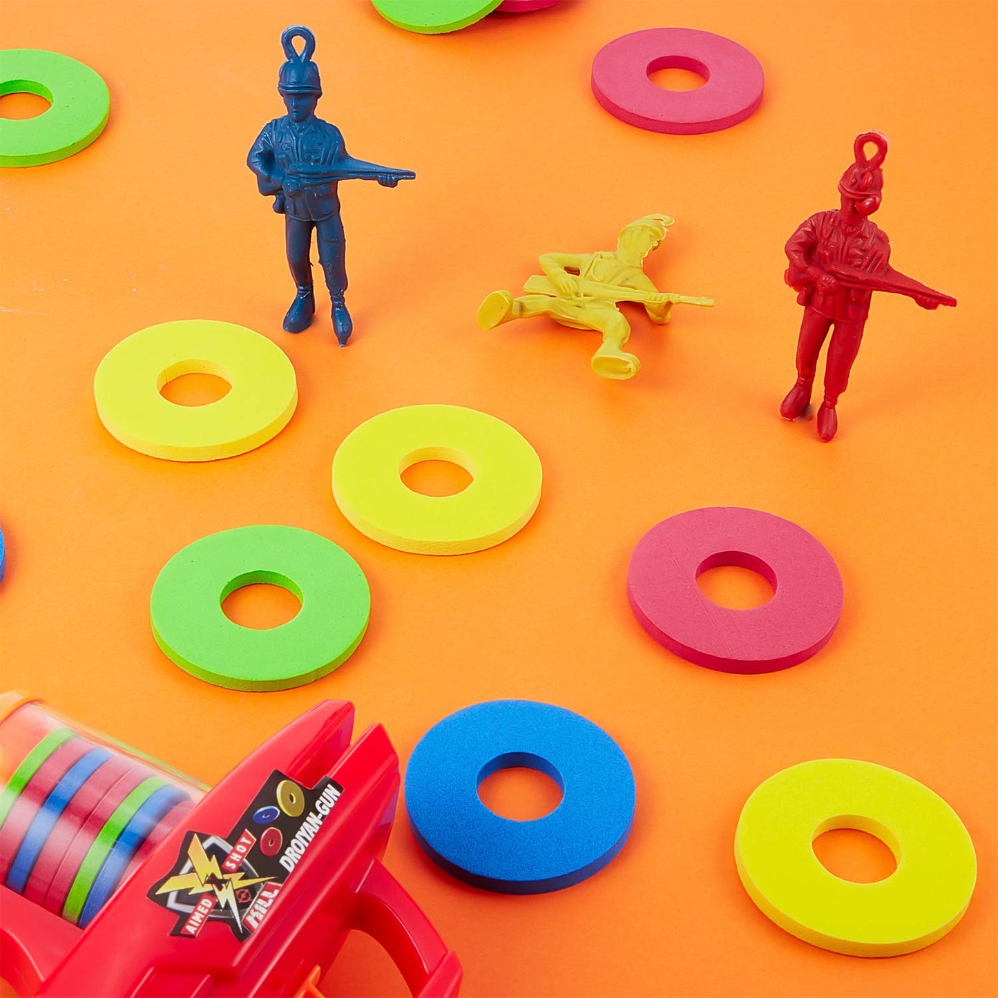60 Pcs Foam Disc Shooter Flying Foam Disc Toy for Remote Control Robot Toy, Red, Blue, Yellow, Green