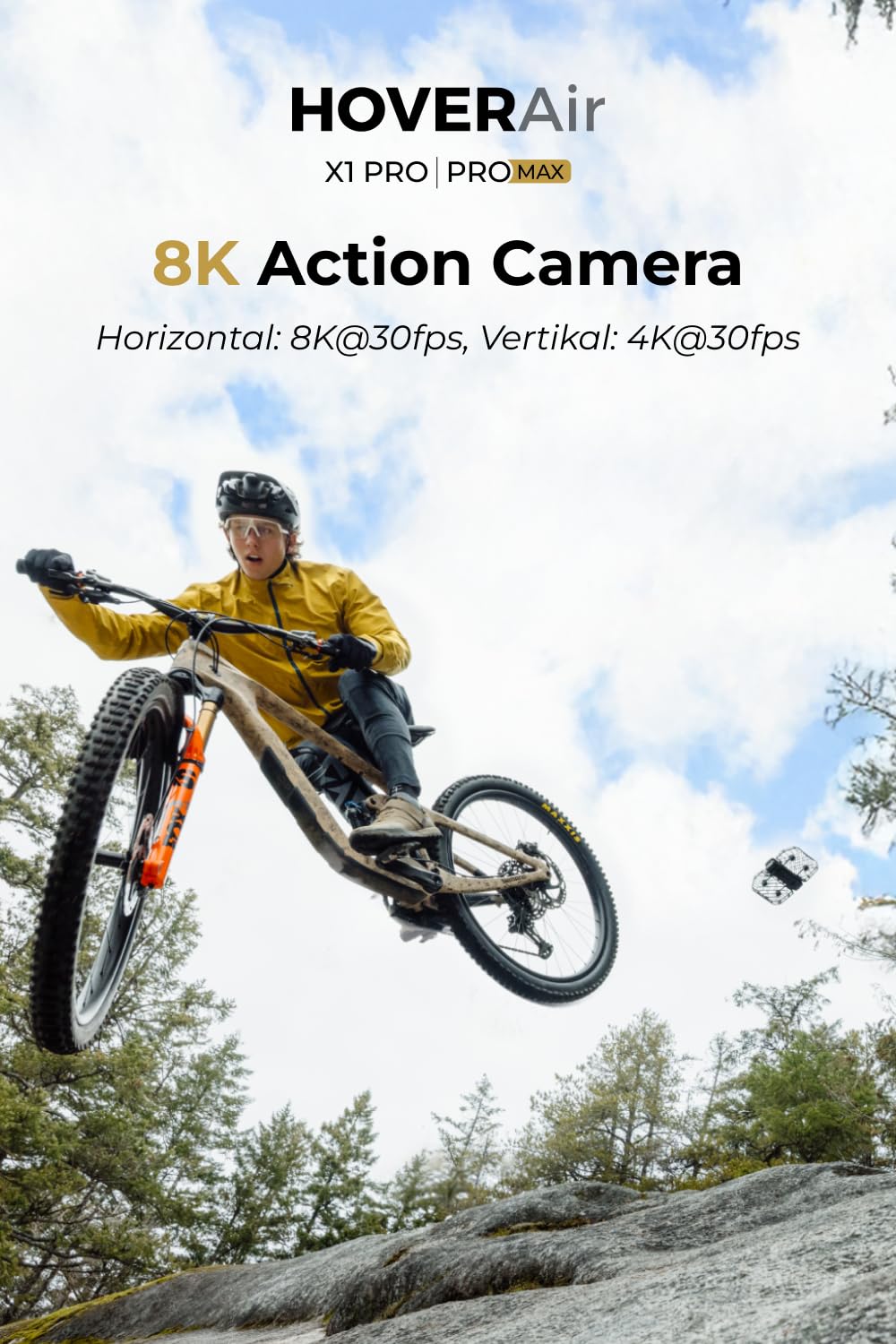 HOVERAir X1 PROMAX 8K Action Flying Camera, Foldable Drone with Camera with 42 KM/H Follow Speed, 10+ Fully Automatic Flight Modes, Fly Anywhere with OmniTerrain, SmoothCapture 2.0(Standard)
