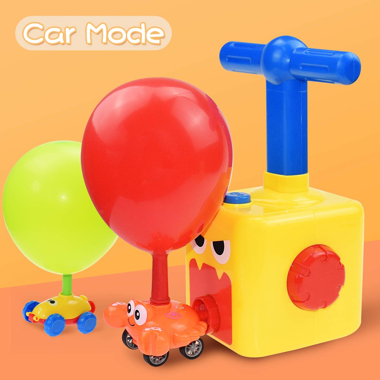 BAKAM Toddler Toys 3-4 for Boys Girls, Balloon Launcher & Powered Car Set, Fun Toddlers STEM Toy Balloon Pump Cars Racer Kit for Kids 3-5 (Duck)