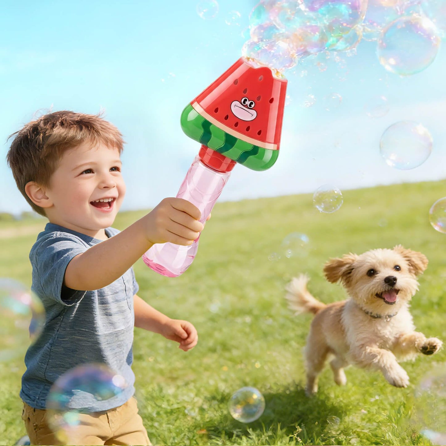 Aooess Bubble Wands for Kids Ages 3-5 Years Old: Automatic Bubble Machine for Kid, Light Up Bubble Wand Toddler Outdoor Toys, Summer Outdoor Party Birthday Gift for 3 4 5 6 7 8 Year Old Girls, Red