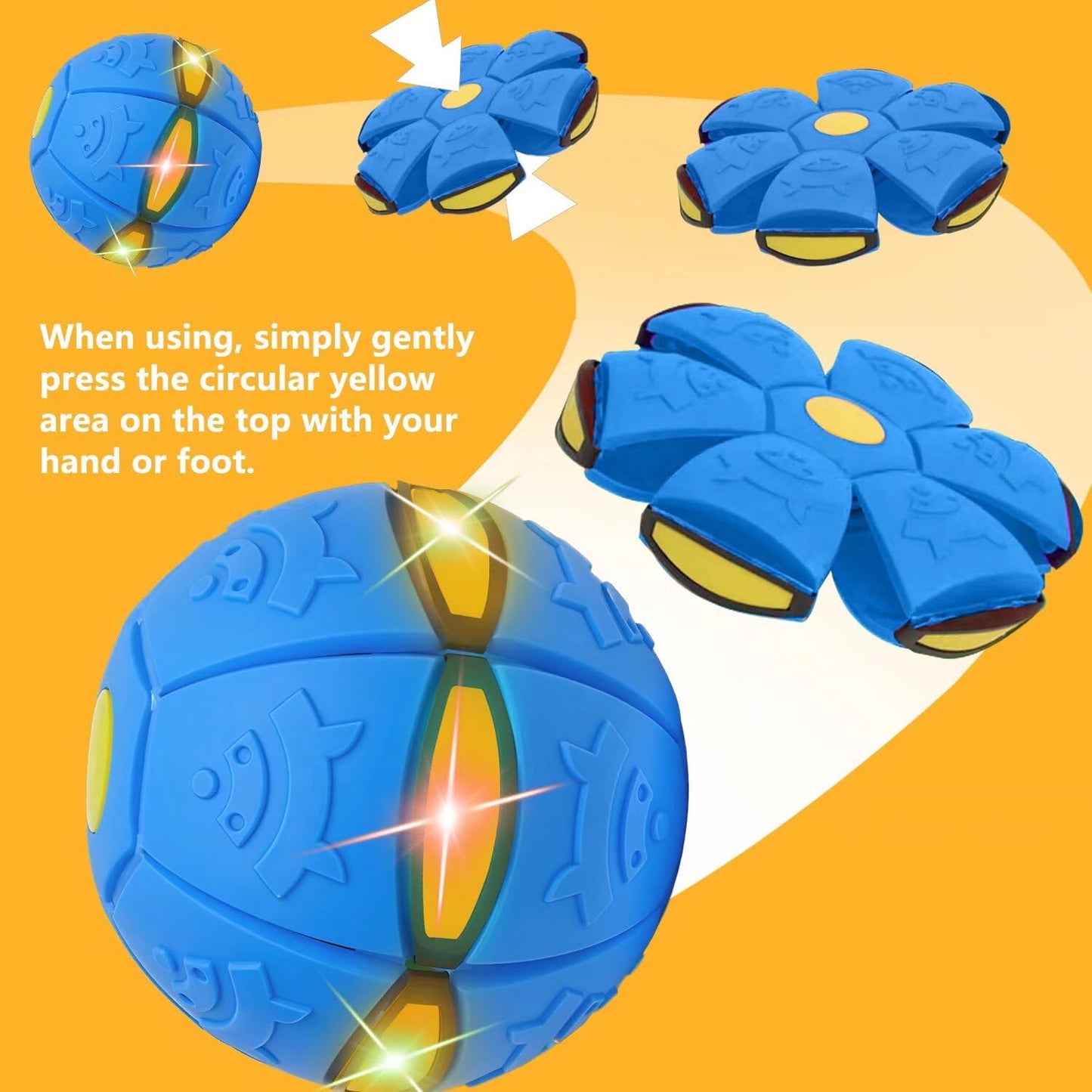 Changexinyue 2pc 2-in-1 Dual Form Freely Switchable Magic Bouncing Ball Toy with Six Light Suitable for Indoor & Outdoor