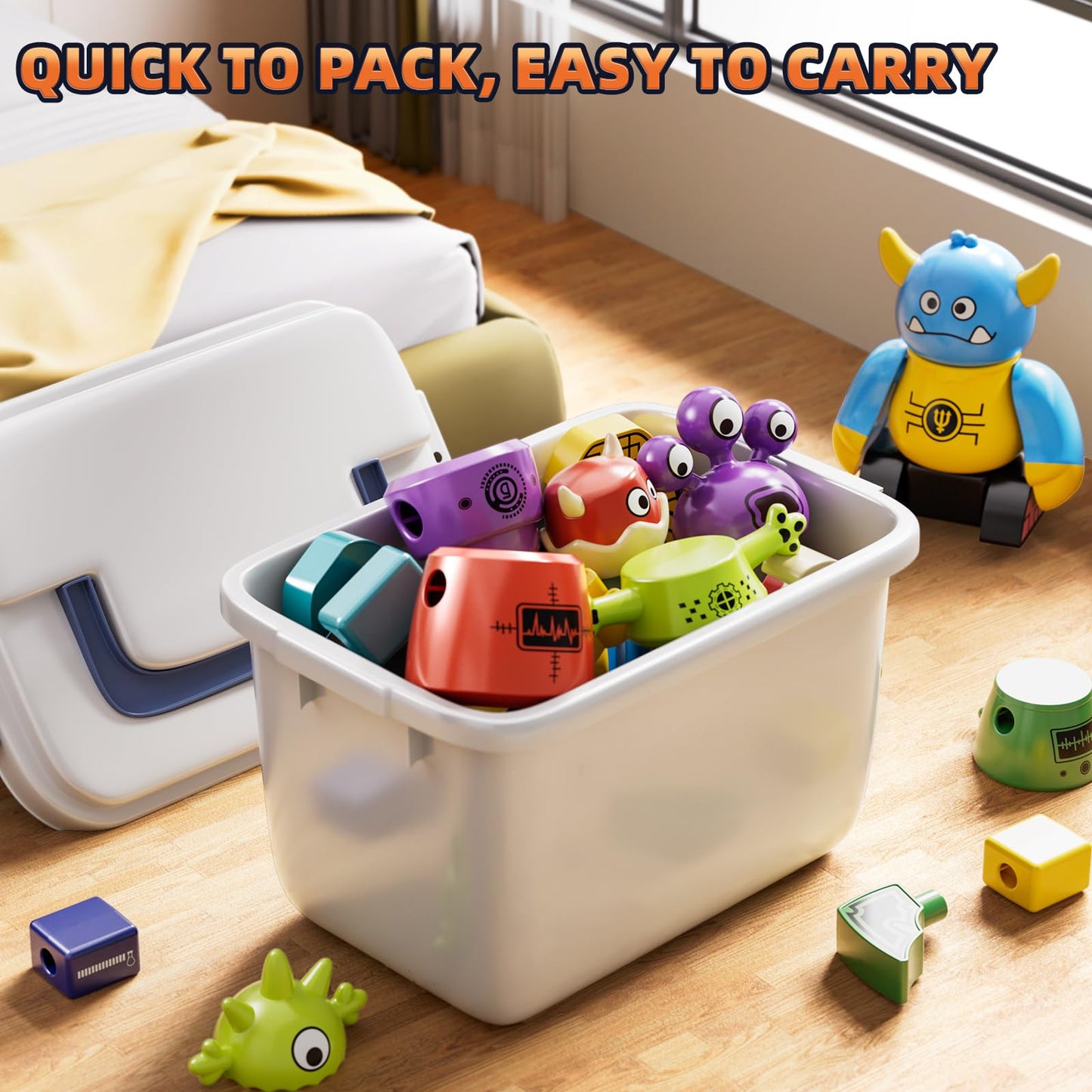 KIZONLY Magnets Robot Building Toys for Kids Ages 3-5 4-8, 36 PCS Monsters Robot Building Blocks Set with Storage Box, Creative Learning Christmas Birthday Gifts Toys for Boys Girls Ages 2-12