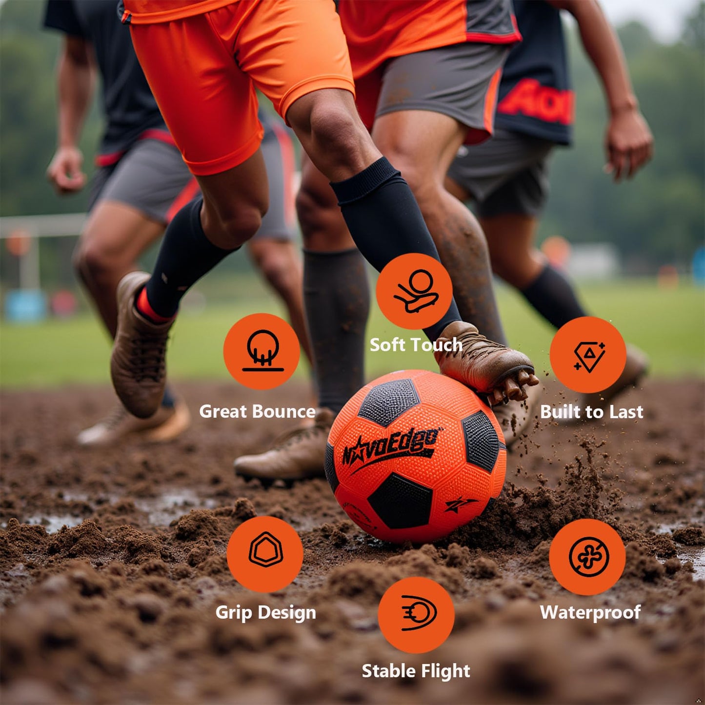 NovaEdge Glow in The Dark Soccer Ball | USB-C Rechargeable LED Light Up Ball | Official Size 5 for Kids & Adults | Gift for Boys & Girls Ages 6+ | Indoor Outdoor Night Games