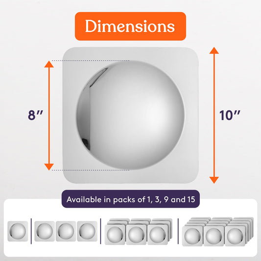 Special Supplies Sensory Bubble Wall Mirror - Interactive Acrylic Mirrors for Wall Decoration and Sensory Toys for Kids Classroom or Home -Sensory Room Decor -Visual, Tactile Stimulation (9 Pk)