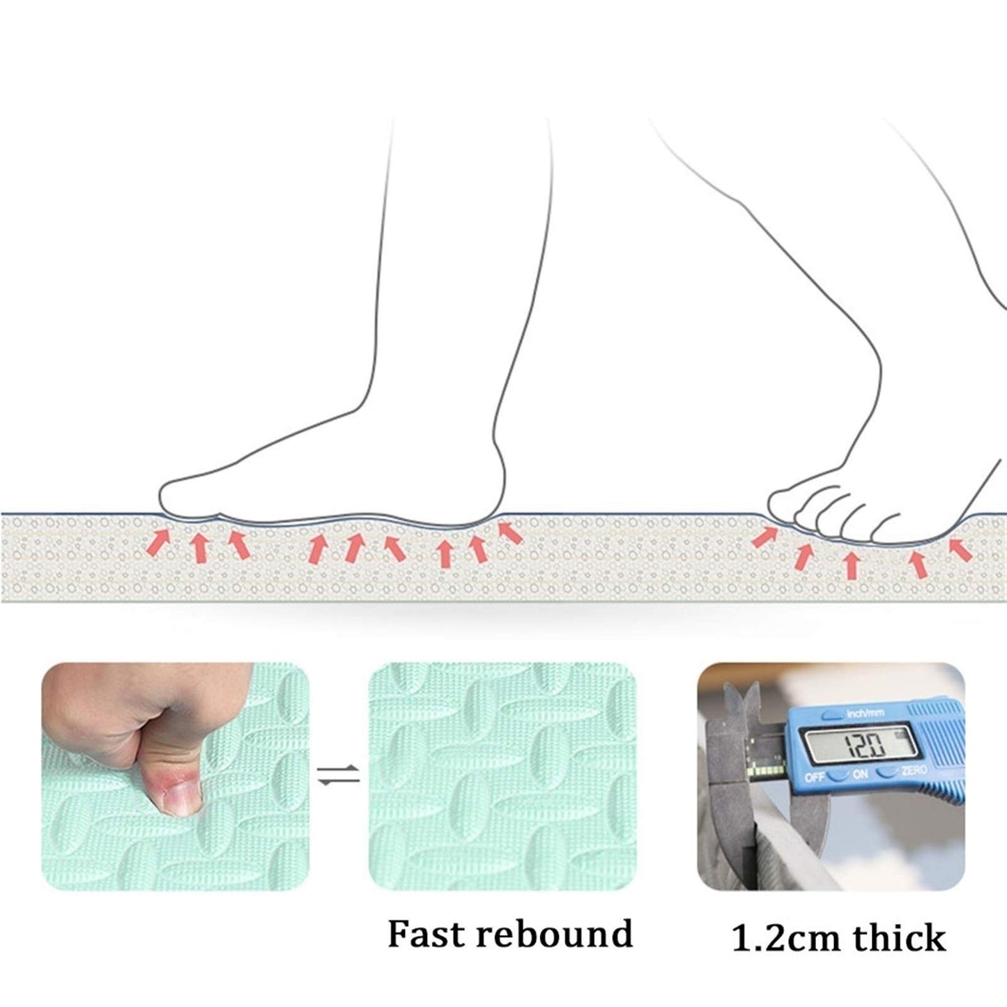 ALGFree Foam Puzzle Mat Soft Kids Baby Foam Activity Play Mat Interlocking Floor Tiles EVA Infant Crawling Mats, Customizable (Color : A, Size : 60x60x1.2cm-8pcs)