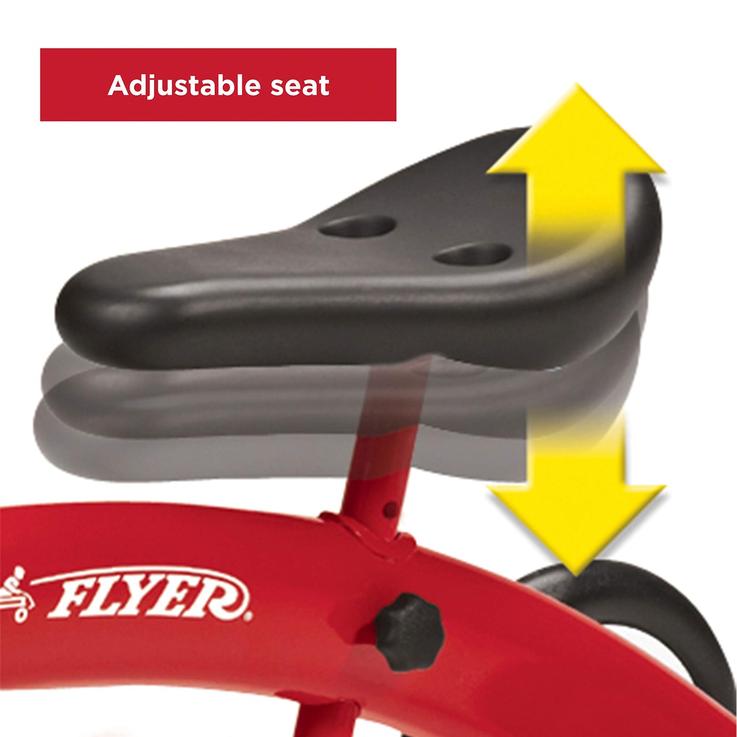 Radio Flyer Scoot About Ride On, For Toddlers 1-3, Adjustable Seat, Stable Wide-Set Front Wheels, Clear Kick Path, Furniture-Friendly Bumper, Easy-Glide Wheels, 42 lb Capacity, Toddler Ride On Toys