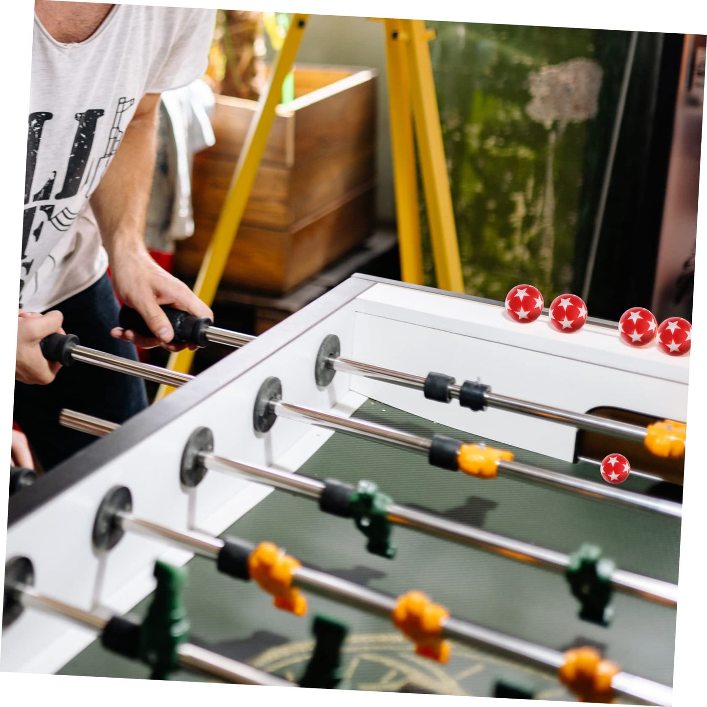 HOLIDYOYO 12PCS Mini Foosball Balls Replaceable Table Soccer Balls for Table Games 32mm Size Sturdy Plastic for Indoor Play Great for Party Fun