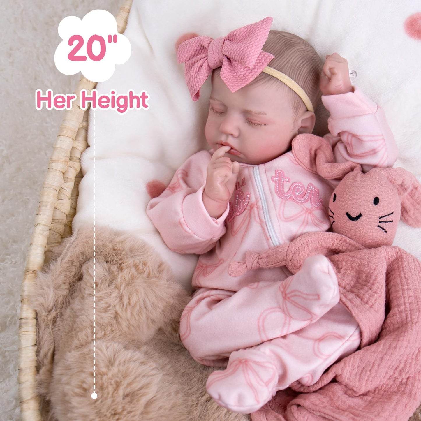 UOFTKIZ Real Life Reborn Baby Dolls Girl - 20 Inch Realistic Baby Doll, Soft Vinyl Lifelike Baby Doll, Perfect for Role-Playing, Gift for Kids 3+, Grandma, New-Parents, Collectors