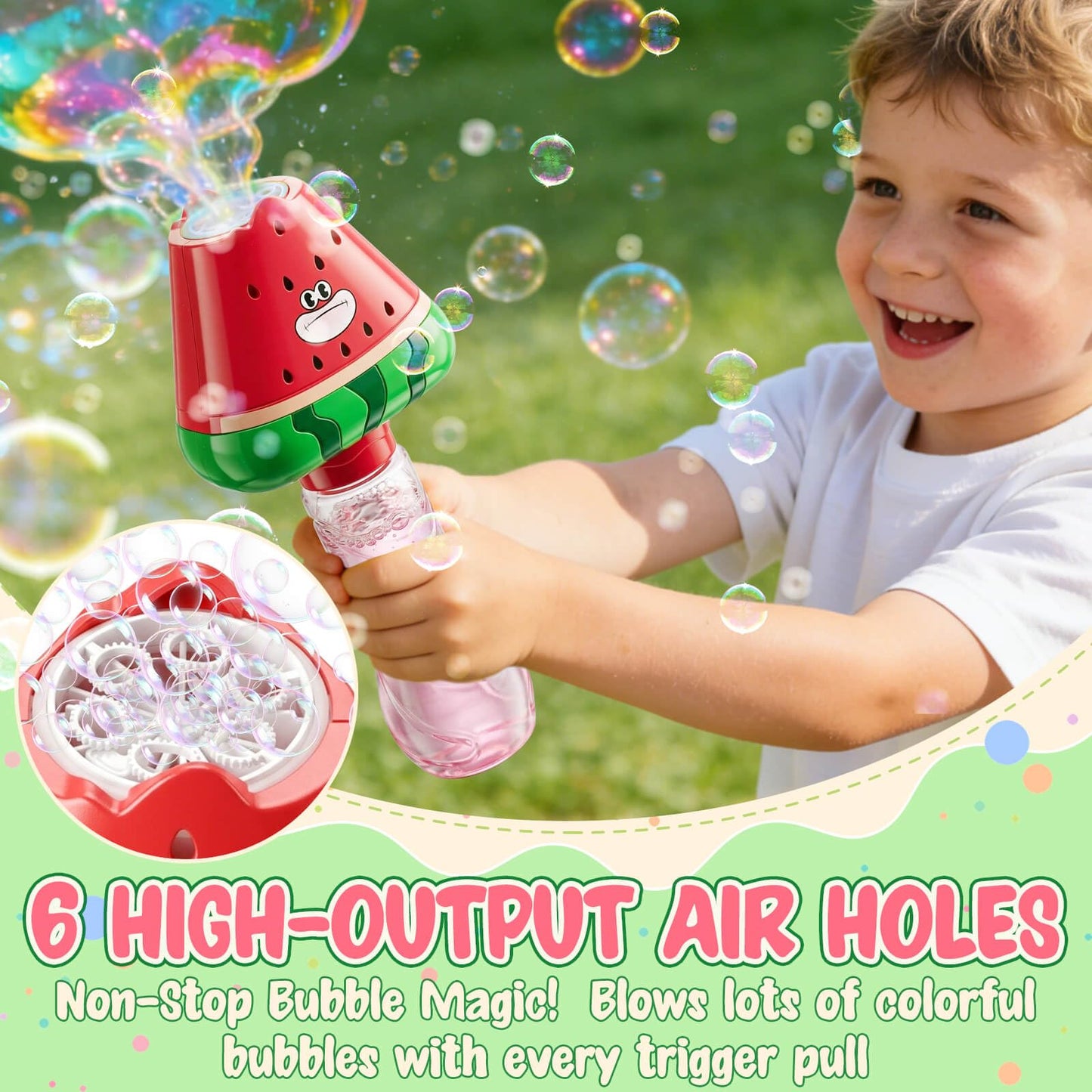 Aooess Bubble Wands for Kids Ages 3-5 Years Old: Automatic Bubble Machine for Kid, Light Up Bubble Wand Toddler Outdoor Toys, Summer Outdoor Party Birthday Gift for 3 4 5 6 7 8 Year Old Girls, Red