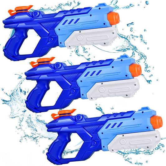 Quanquer 3 Pack Water Guns for Kids Adults - 600CC Squirt Water Toy Gun Super Blaster Soaker Long Range High Capacity Summer Swimming Beach Outdoor Water Fighting Play Pool Toys for Boys Girls (Blue)