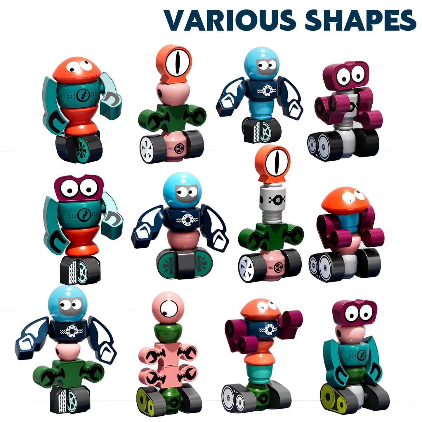 TEMI Magnets Robot Toy for 3 4 5 6 7 Year Old Boys - Transform Toys Planet Magnet Building Toys Stacking for Toddler, Learning Educational Christmas and Birthday Gifts for Kids Ages 3-7