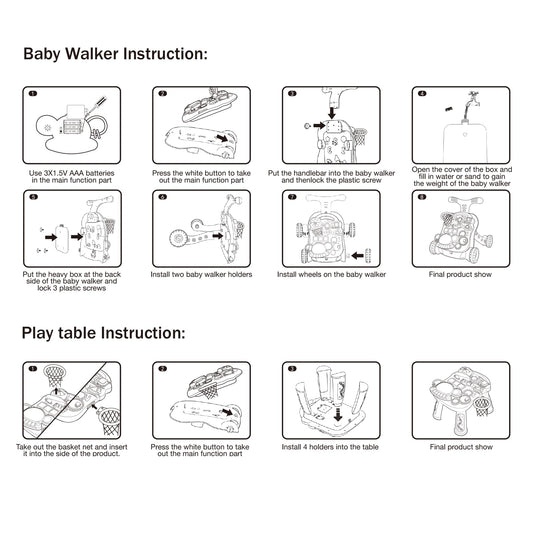QDRAGON 3 in 1 Baby Walker and Activity Center for Girl, Learning to Walk, Sit to Stand, Early Educational Push Toys with Music Panel for Infant Toddler 12+ Months Pink