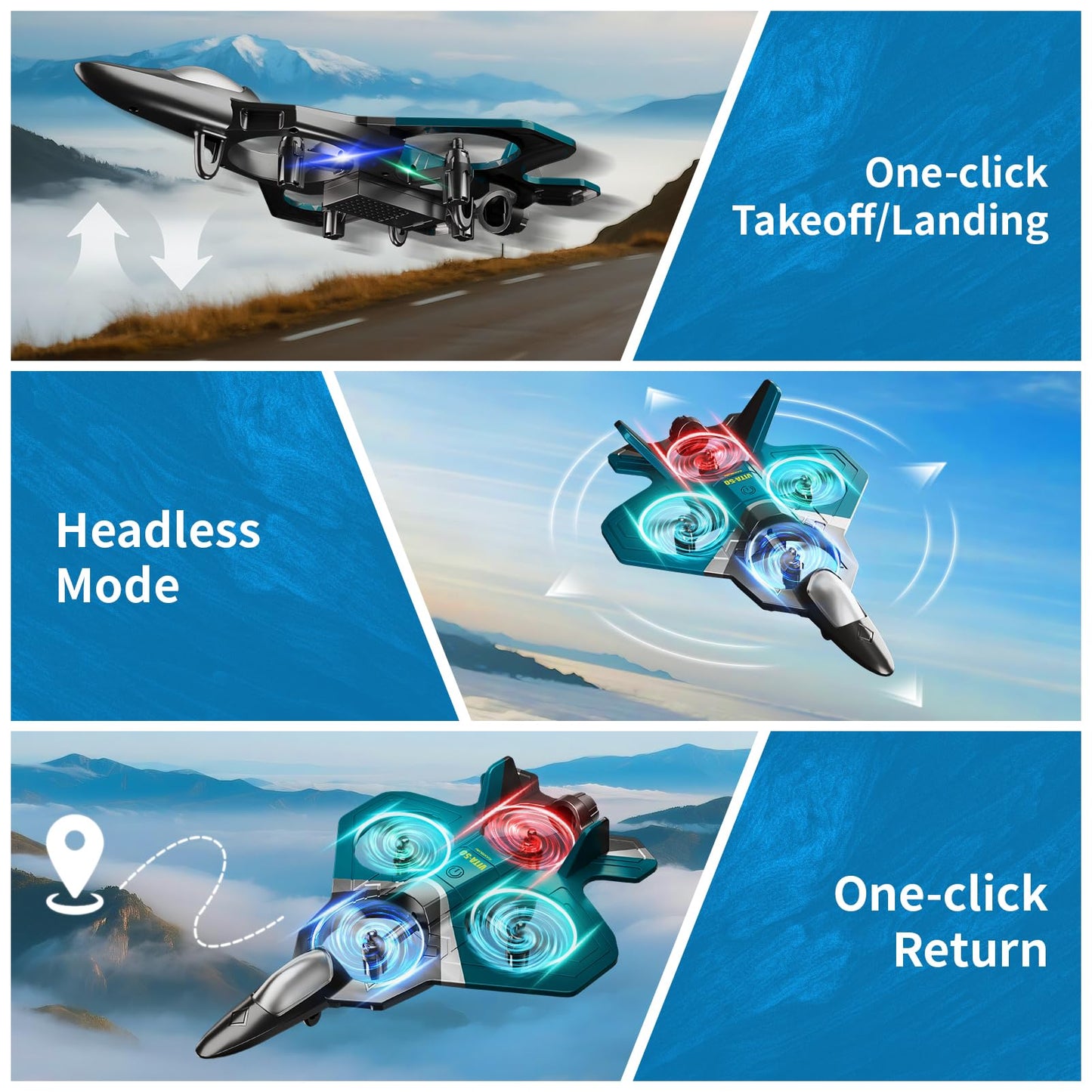 Tubokoro RC Planes for Kids Adults, Foam Remote Control Airplane Jet Helicopter Drone Toys for Kids Adults 8-12 12-16, Remote Control Plane Airplane Toys with LED Lights, 360° Flip Stunt Rotation