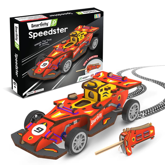 Smartivity DIY Speed CAR Toy for Kids Ages 6-12 | Build Your Own - Formula Racing Car with Launcher | Birthday Gift for Boys and Girls | STEM Learning Car Toys for 6,7,8,9,10,11,12 Years