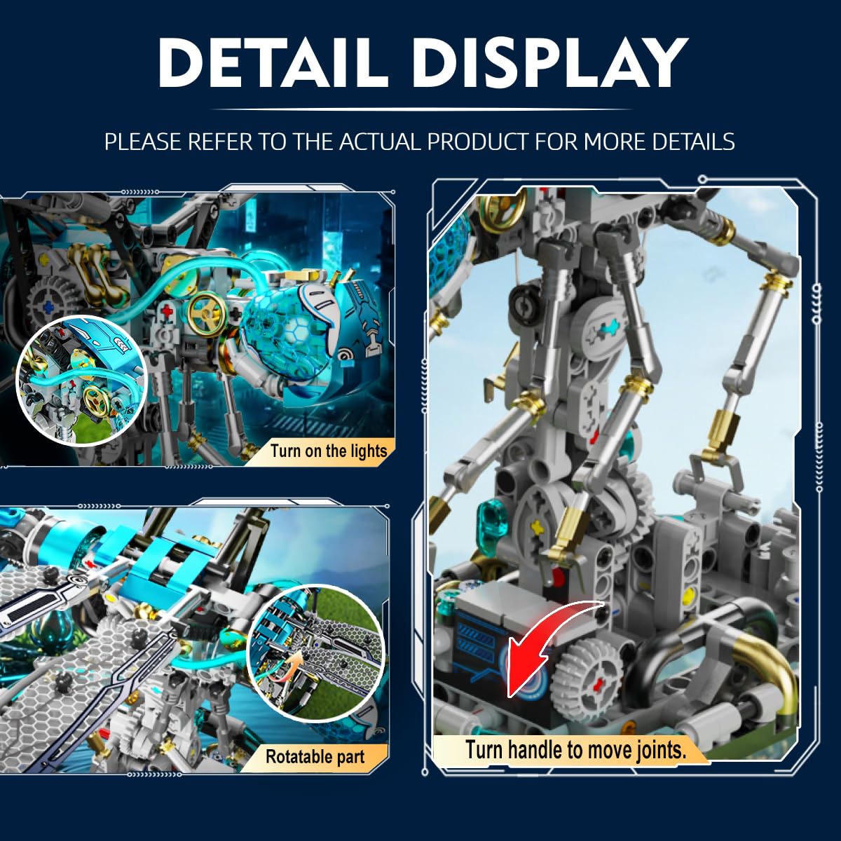 Mechanical Technik Dragonfly Building with Light, Compatible with Lego for Adults, Insect Animal World Model & Display Stand, Educational STEM Toys for Boys Home or Office Décor (866PCS)