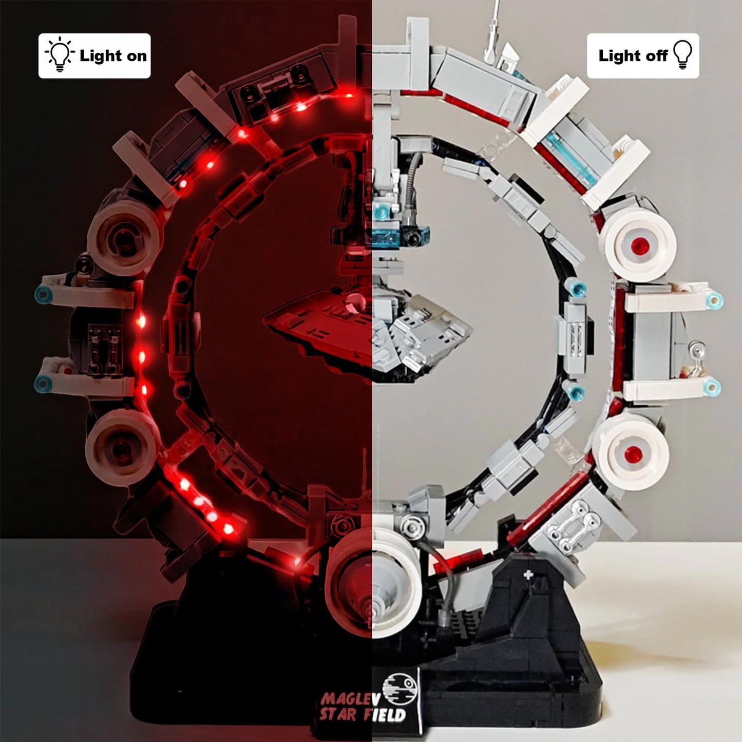 Holexapyd Space Wars Ship Building Set for Adults with Red Light - Wars Spaceship Movie Collectors Gift Ideas Galaxy Home Office Decor (1515 PCS)