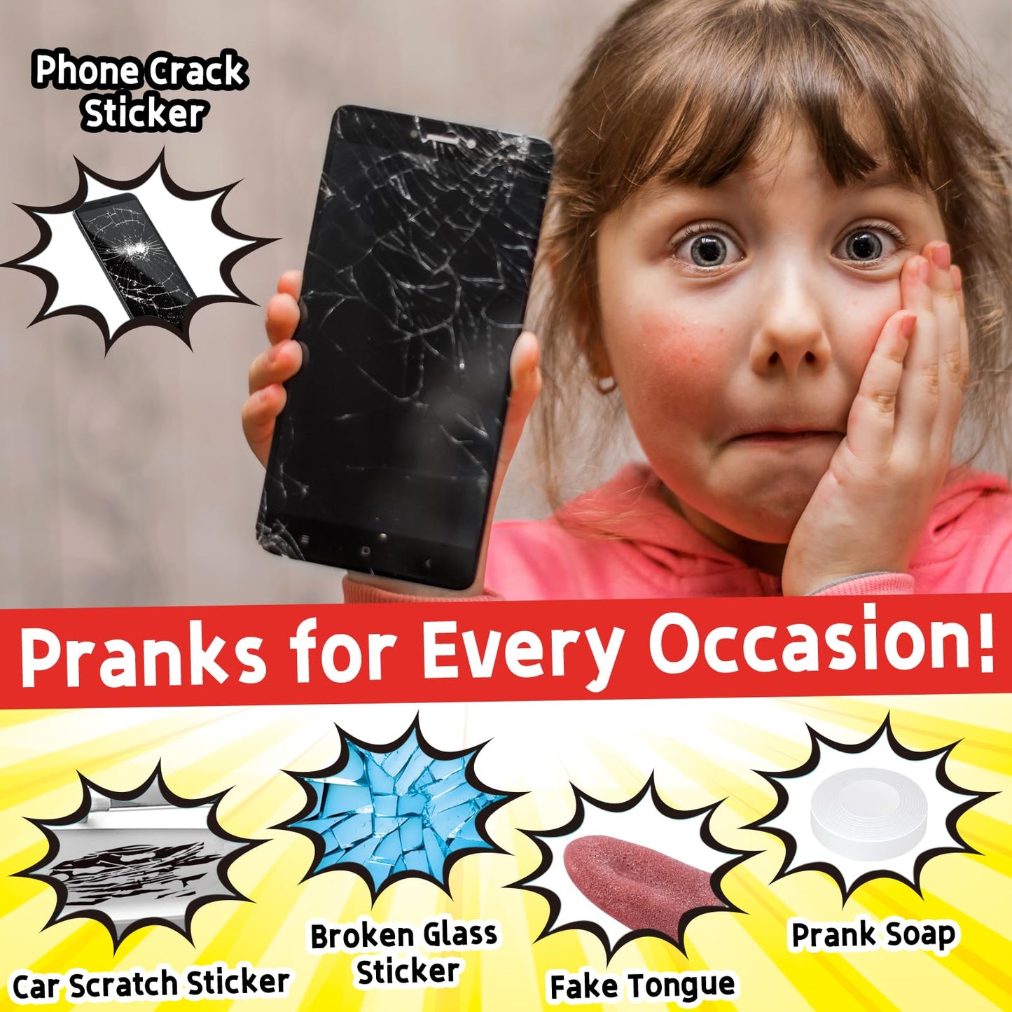 wookidel Prank Stuff - 35 Pranks for Kids & Adults, April Fools, Halloween, Christmas & Birthdays