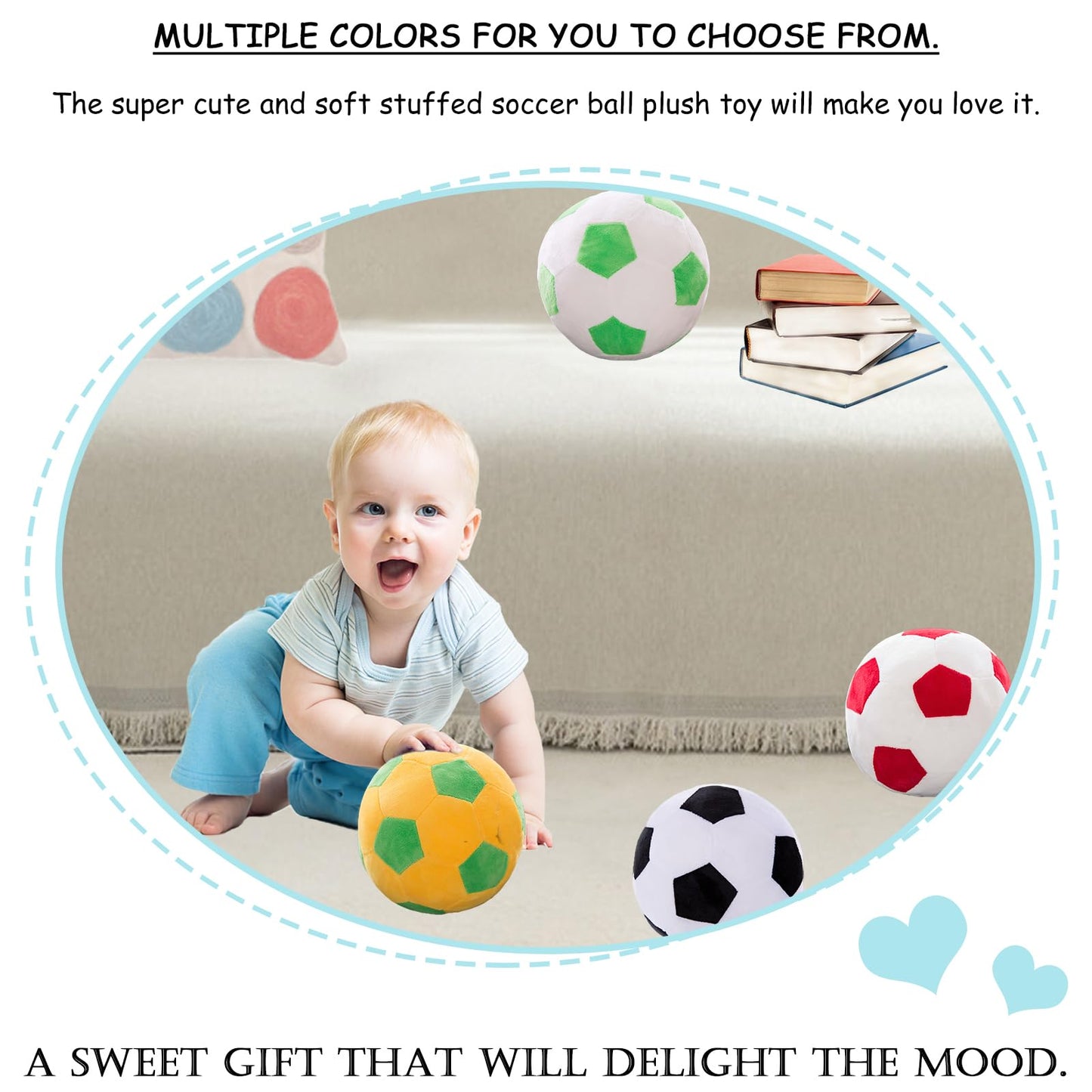 zhidiloveyou 9" Plush Soccer Ball Stuffed Toy, Plush Football Pillow Soccer Gift for Kids, Yellow-Green