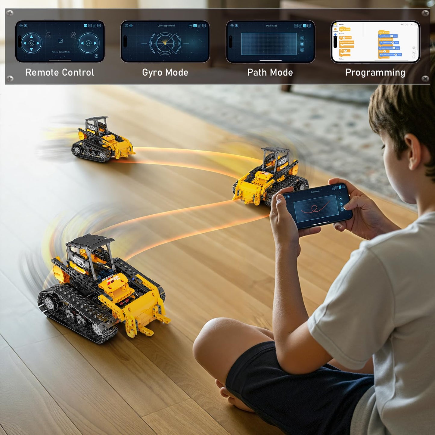 5in1 STEM Robot Building Toys for Kids 6-12, App & Remote Control STEM Excavator Bulldozer Crane Robot Building Kits, 736PCS DIY Educational Construction Building Sets, Erector Set Gift for Boys Girls