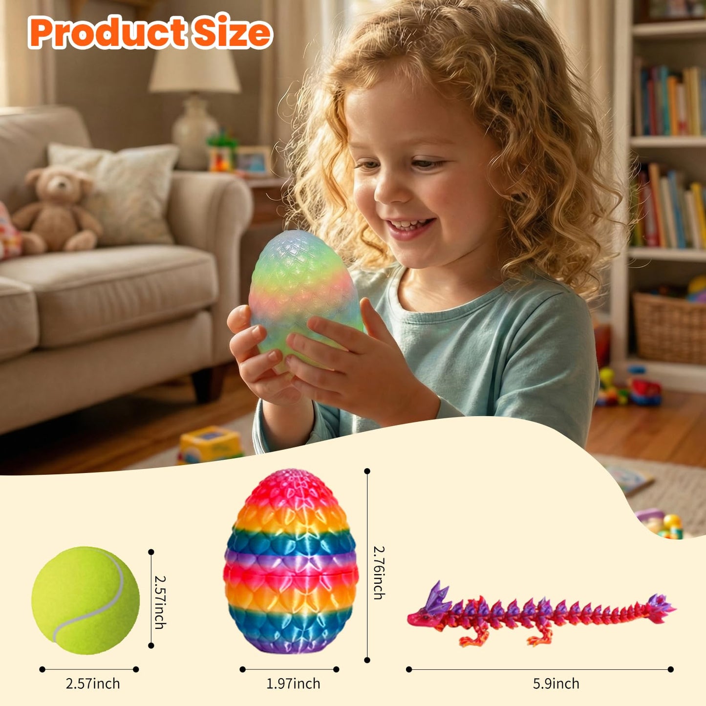 24 PCS 3D Printed Dragon Eggs with Dragon Inside, Prefilled Easter Dragon Egg for Basket Stuffers, Mystery Crystal Easter Toy & Decor, Classroom Prize Supplies, Unique Easter Basket Essentials for Kid