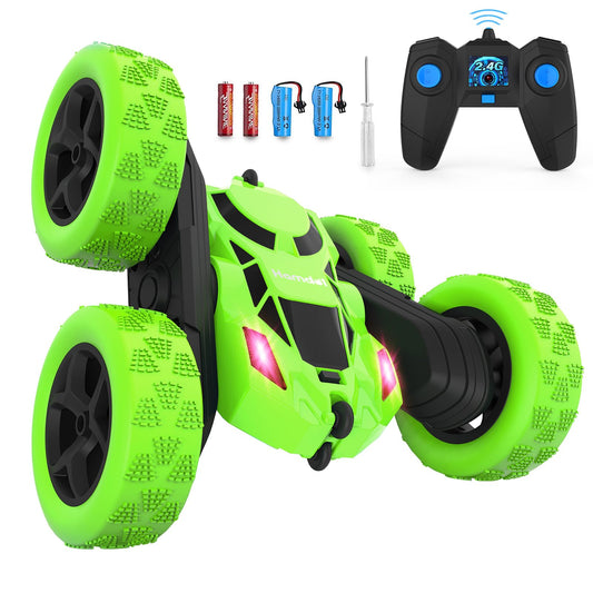 Hamdol RC Stunt Car for Kids Ages 6–12, Double-Sided Remote Control Car with LED Lights, 4WD Electric Toy Vehicle, USB Rechargeable, Perfect Birthday, Holiday for Boys & Girls