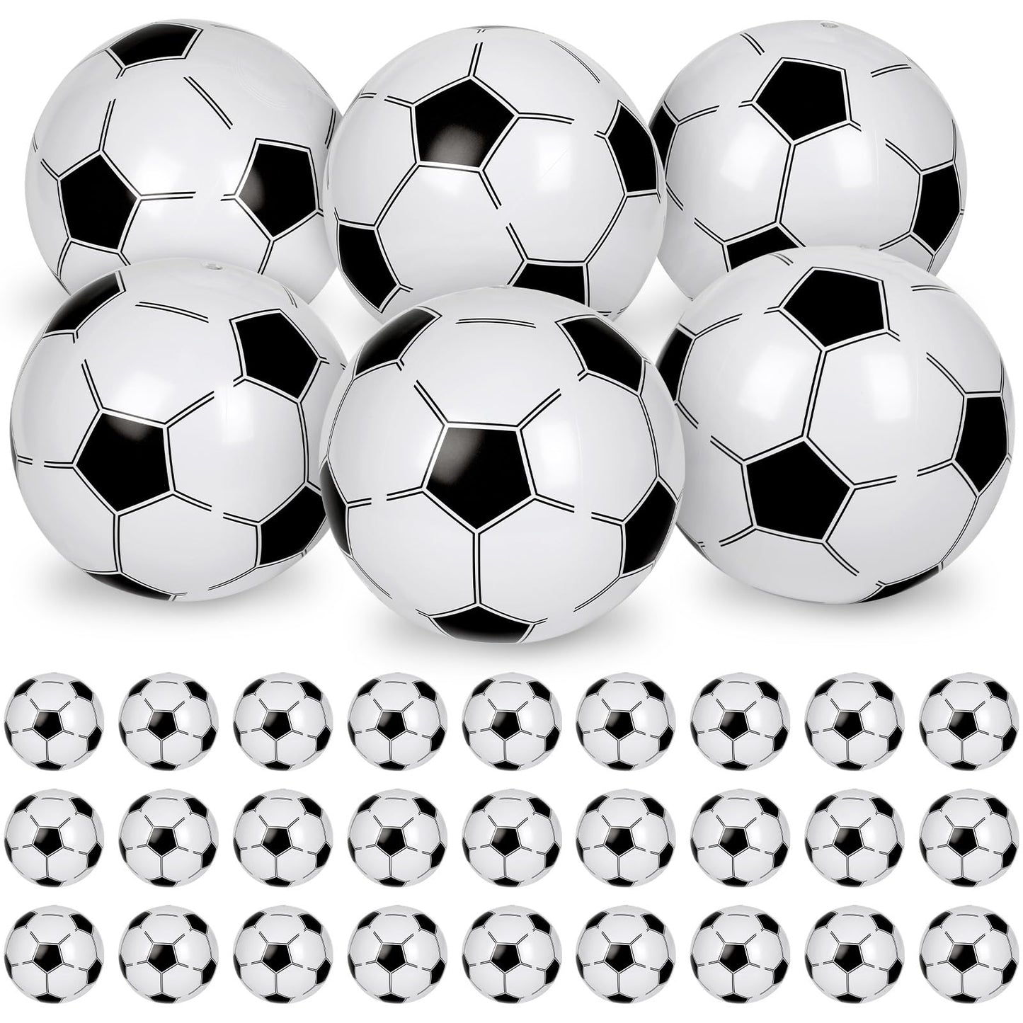 Mototo 40 Pack Soccer Inflatable Beach Balls Bulk, 16 Inch Blow up Soccer Beachballs Inflatable Balls for Indoor Outdoor Summer Beach Pool Super Bowl Themed Sport Game Decoration Birthday Party Favor