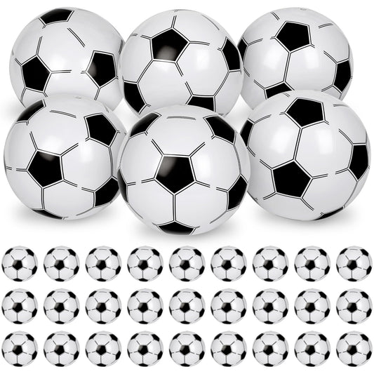 Mototo 40 Pack Soccer Inflatable Beach Balls Bulk, 16 Inch Blow up Soccer Beachballs Inflatable Balls for Indoor Outdoor Summer Beach Pool Super Bowl Themed Sport Game Decoration Birthday Party Favor