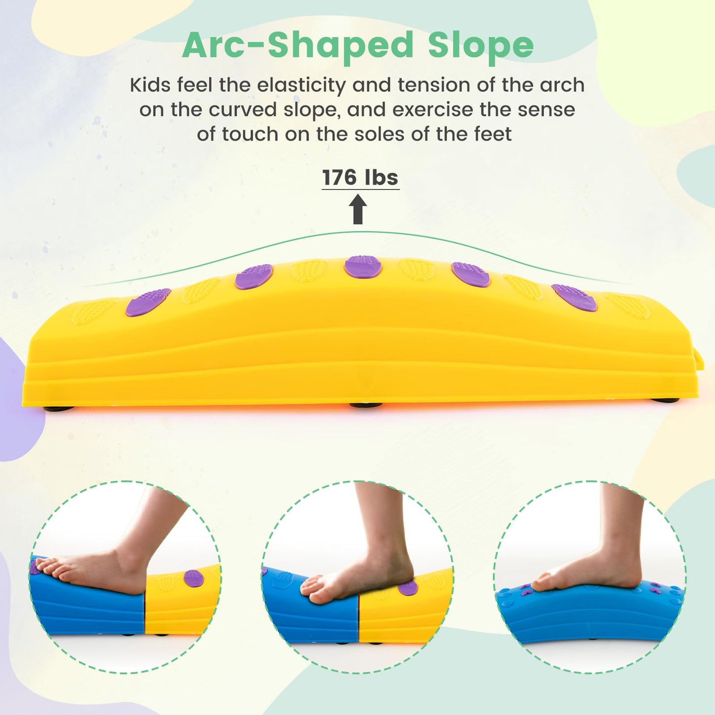 INFANS Kids Balance Beam Stepping Stones Set, 20 PCS Montessori Obstacle Course for Toddler Indoor Outdoor, Non Slip Rubber Base, Gymnastics Toy, Build Coordination Gross Motor Skills (Rainbow)