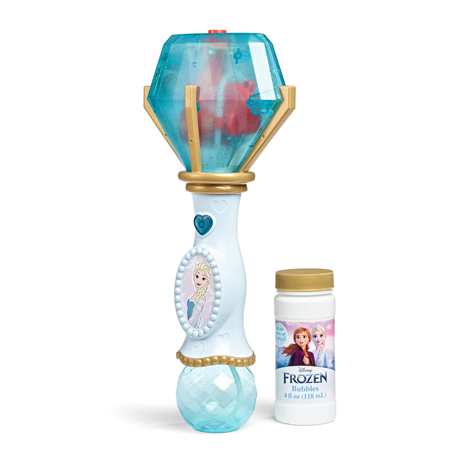 Little Kids Disney Frozen Elsa Light and Sound Musical Bubble Wand, Includes Bubble Solution (20513)