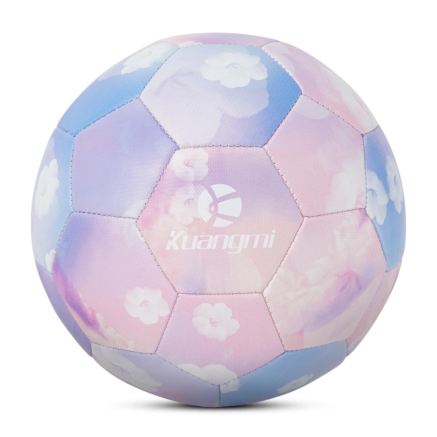 Kuangmi Soccer Ball, Official Size 5 Match Ball, Youth & Teenager & Adult Soccer Players, Sports Training Playing Practice Game Ball(Marshmallow)