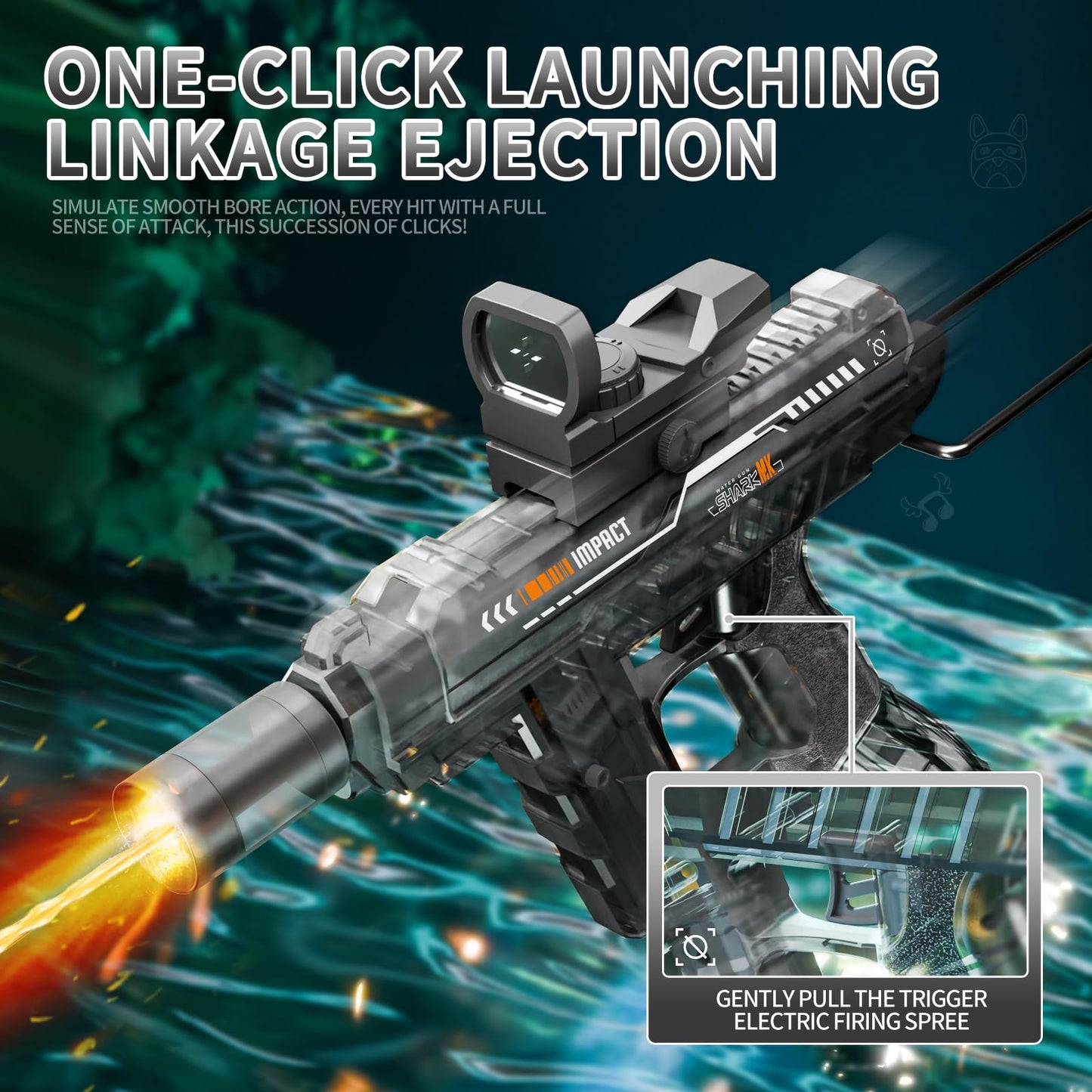 Electric Water Gun for Adults Kids,Realistic SMG,Rechargeable,Automatic Squirt Watergun,for Boys Girls,Pool Party Outdoor Toy,Summer Game,Long Range,2026 LED Electric Water Guns(2 Pack Pink Red,Black)