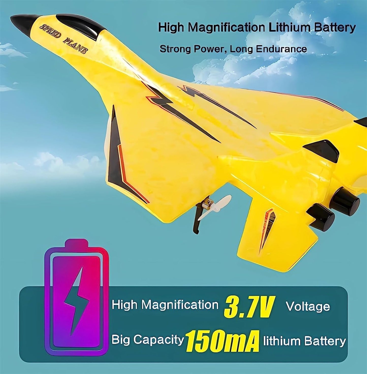 MAXBECK Remote Control Wireless Airplane Toy with Lights, Su-35 Rc Glider 2 Channel 2.4 GHZ Remote Control Planes, Outdoor Foam Rc Aircraft for Hobby Rc Airplanes