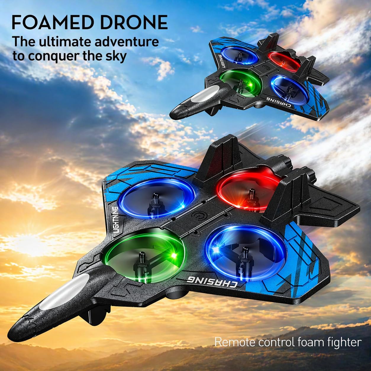 PRIMEX PRO Foam Remote Control Airplanes RC Plane for Kids Adults Beginners, RC Airplane Fighter Jet with Light, 360° Flip Fighter Jet Toys, Stunt Roll, Airplane Toy Gifts for Boys Ages 6-18