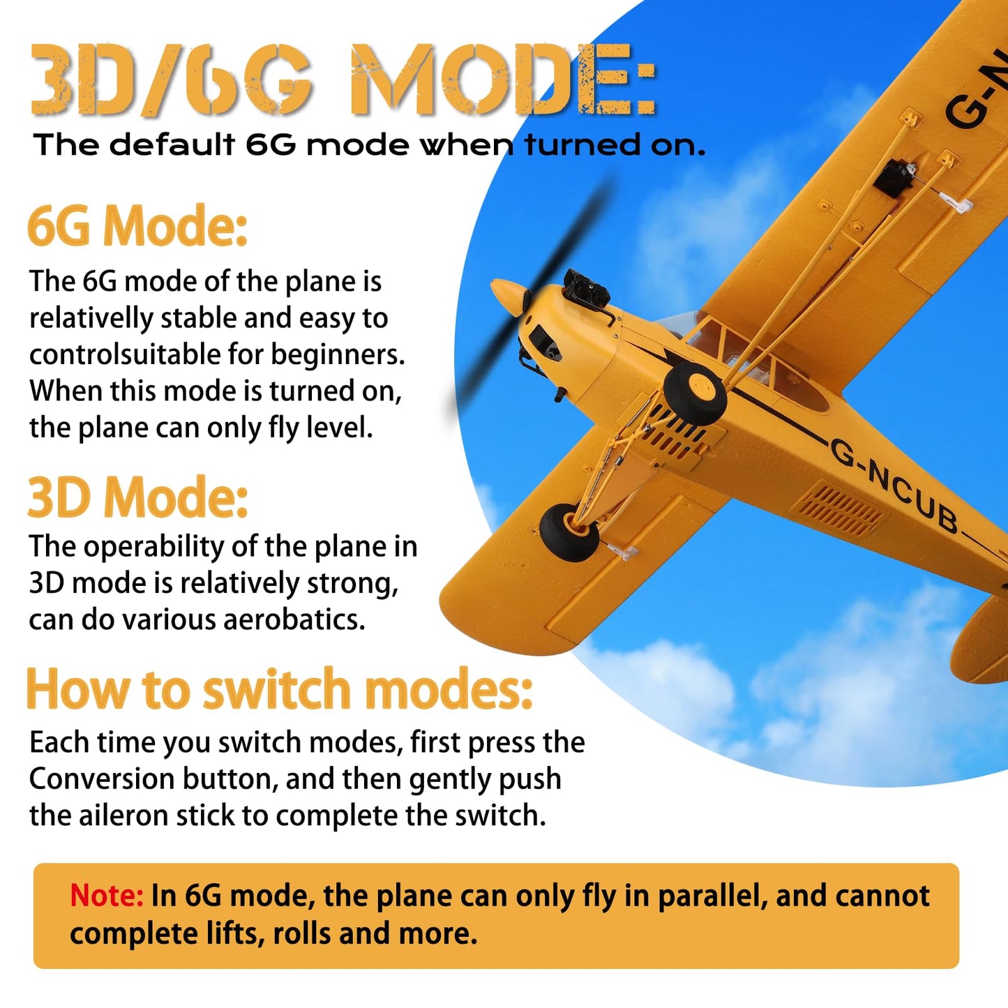 CKYSCHN WLtoys A160 J3 RC Plane, 5 Channel RC Airplanes with 3D/6G Mode, 3D Brushless RC Planes with 2 Batteries, 2.4G Remote Control Airplanes Gifts for Adults