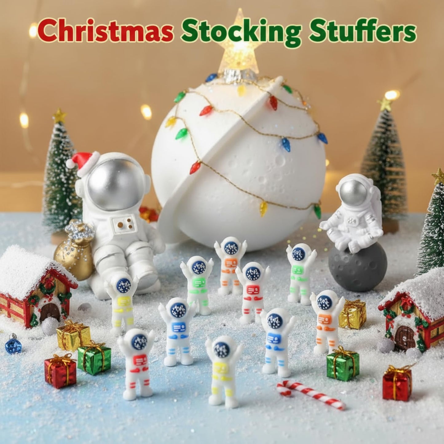 Sonwyoung 50 Pcs Mini Astronaut Figurines, Miniature Astronaut Toy Spaceman Figures for Space Party Favor Kids Birthday Piñata Classroom Gift Prize Reward Goodie Bag Cupcake Topper (Multicolor)