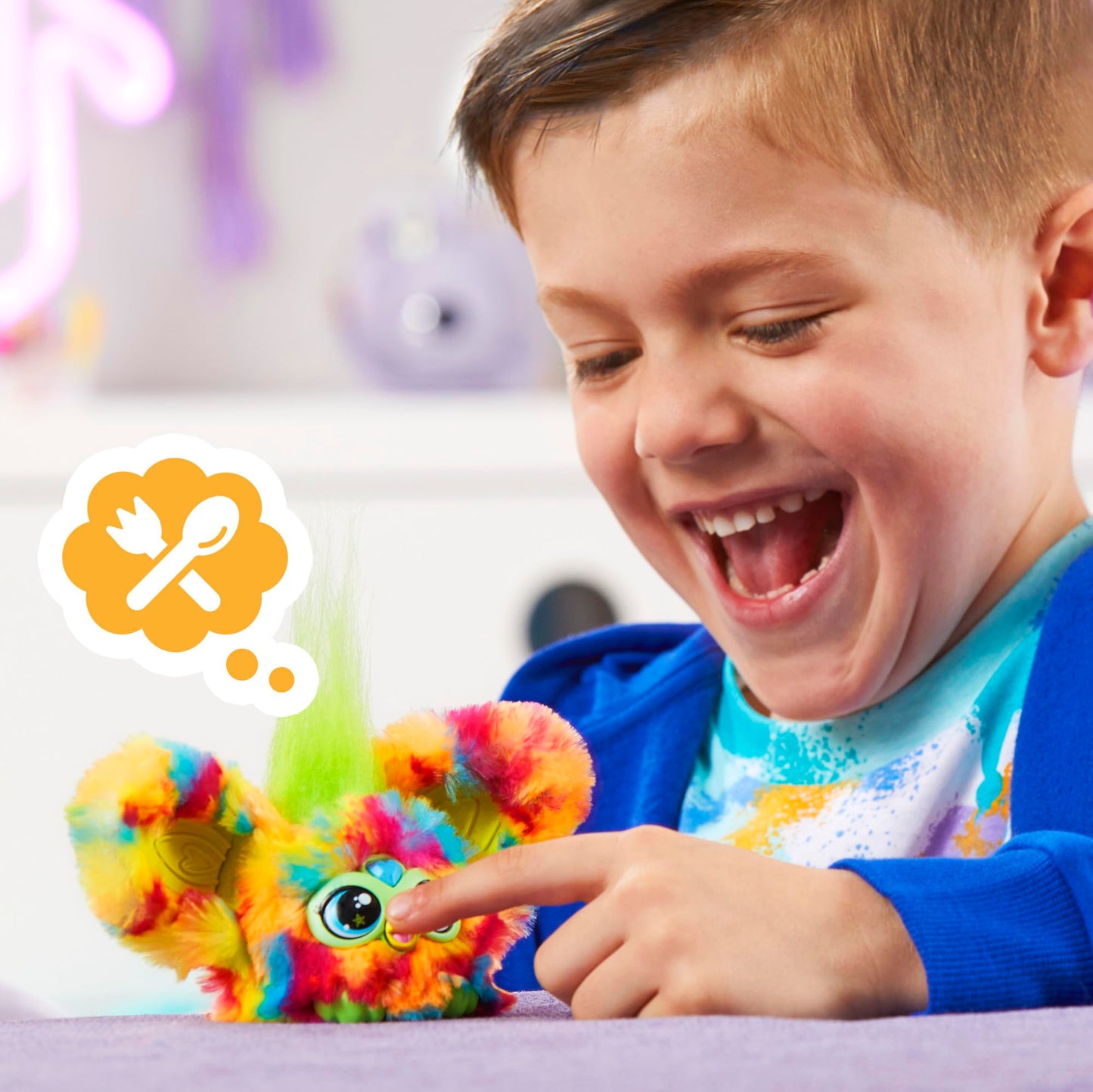 Furby Furblets 2-Pack, Mini Friends Pix-Elle & Ooh-Koo, 45+ Sounds Each, Music & Speaks Only Furbish, Electronic Plush Toys, Multicolor & Blue/White, Easter Basket Stuffers, Ages 6+ (Amazon Exclusive)