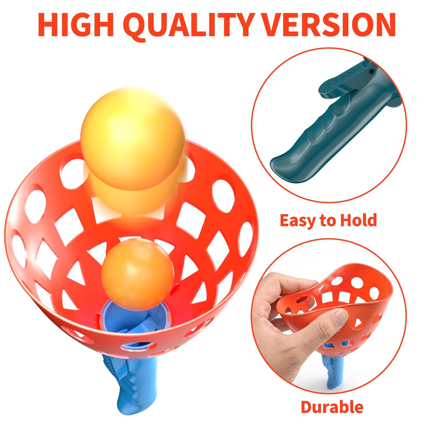 WOANZZ Pop Pass Catch Ball Game - Outdoor & Indoor Sport Toy for Kids Ages 3-5-7 4-8-12 Toss & Catch Game Set Pool Beach Lawn for Boys Girls Family Friends Yard Party Fun