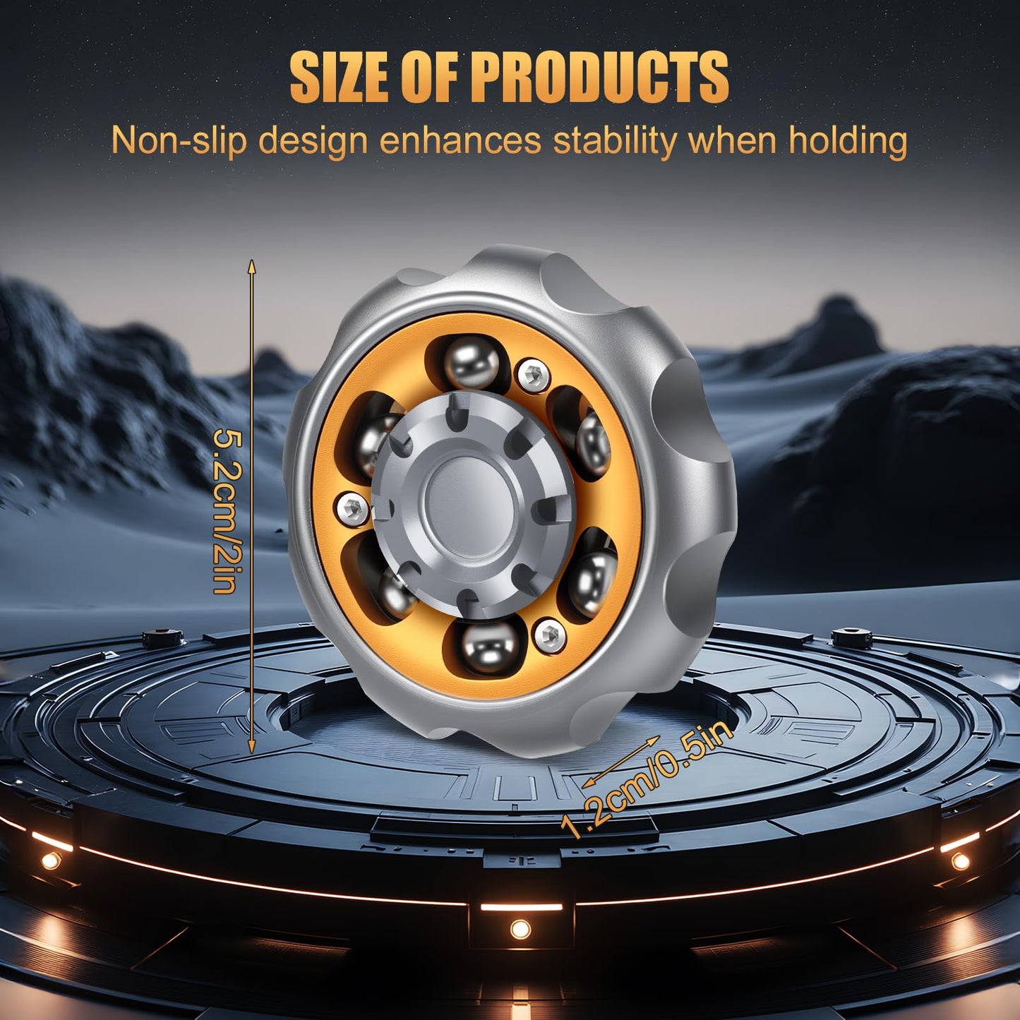 Bihevn Metal Precision Fidget Spinner - Anxiety Rotator & Restless Fidget Toy, Stress-Relief Tool for Adults & Kids A （Grey）