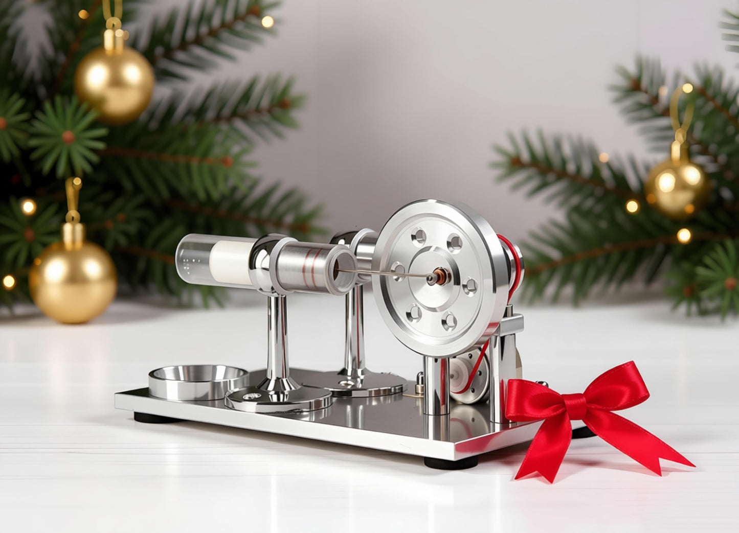 Sunnytech Hot Air Stirling Engine Motor Model Educational Toy Electricity Generator Colorful LED (SC001)