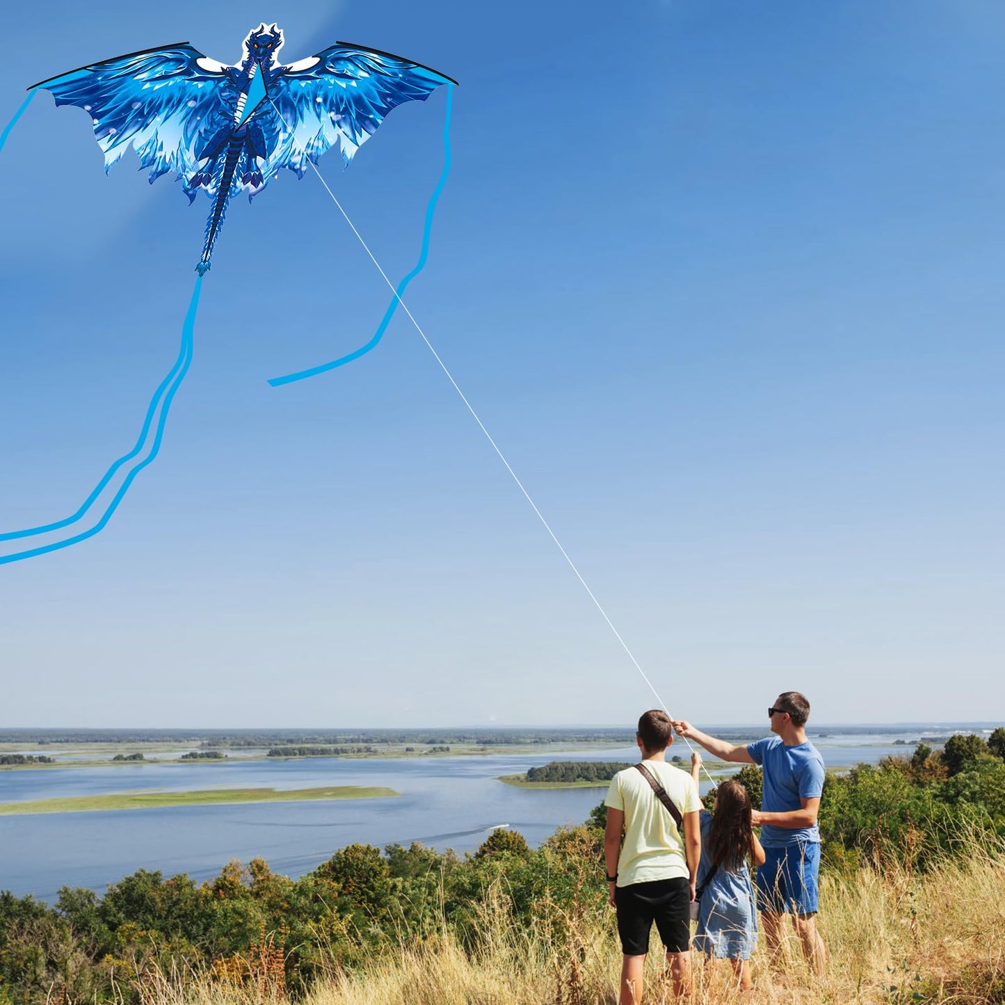 Dragon Kite for Adults, Gifts for Easter, Kites for Kids Ages 4-8 8-12 Easy to Fly, Kite for Beginners Beach Trip Park Family Outdoor Games and Activities