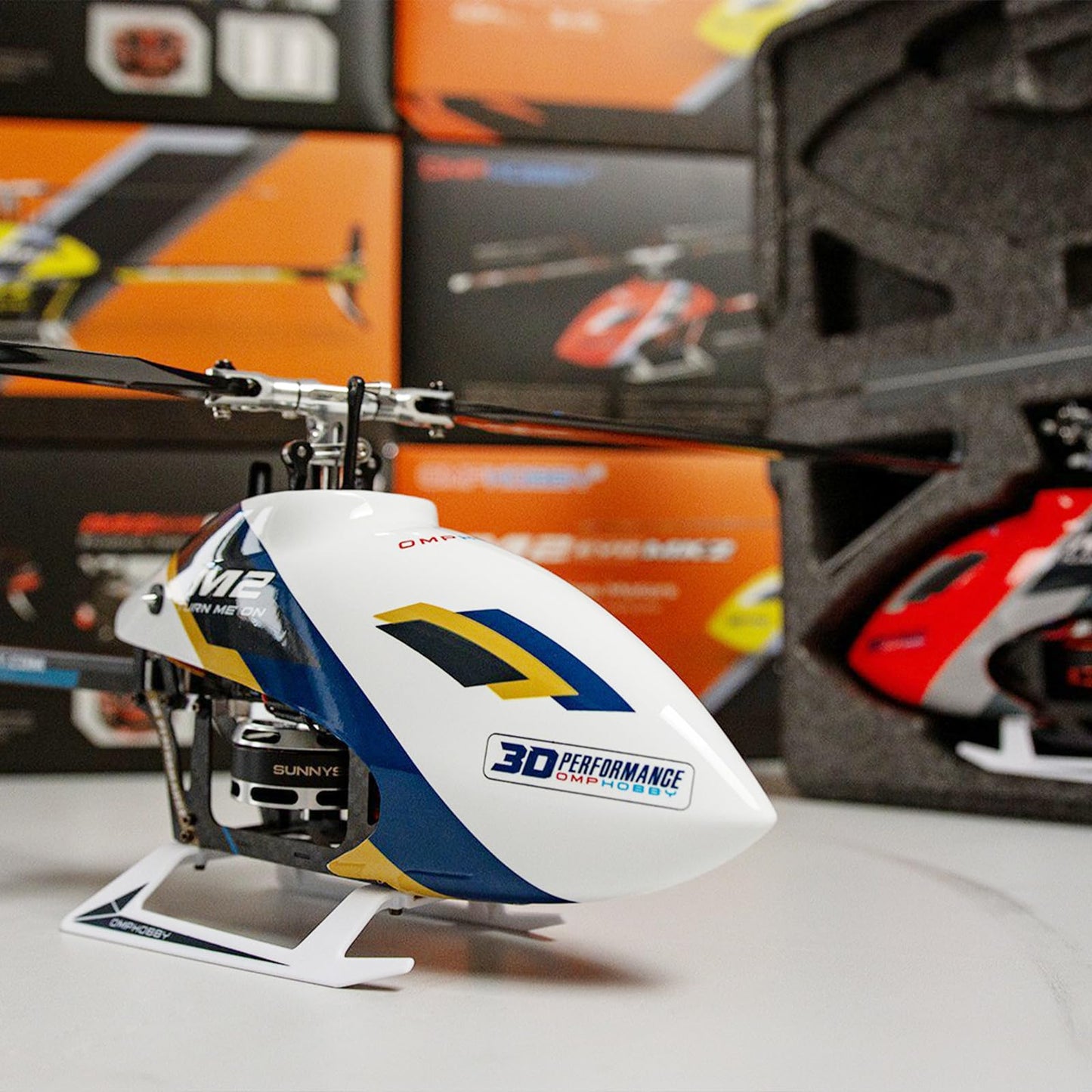 OMPHOBBY M2 EVO MK2 RC Helicopter for Adults - 6CH 3D Aerobatic RC Helicopters Outdoor with Dual Brushless Direct-Drive Motors, Outdoor Mini RC Aircraft for Advanced Pilots（PNP Version, Yellow
