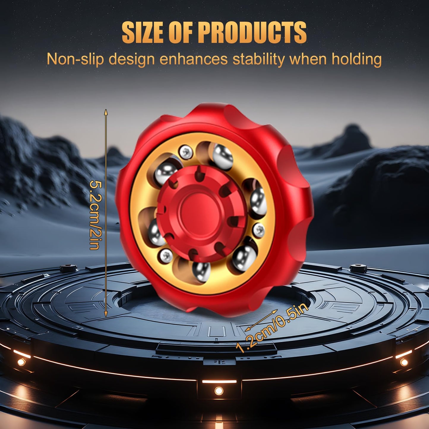 Bihevn Metal Precision Fidget Spinner - Anxiety Rotator & Restless Fidget Toy, Stress-Relief Tool for Adults & Kids A (red)