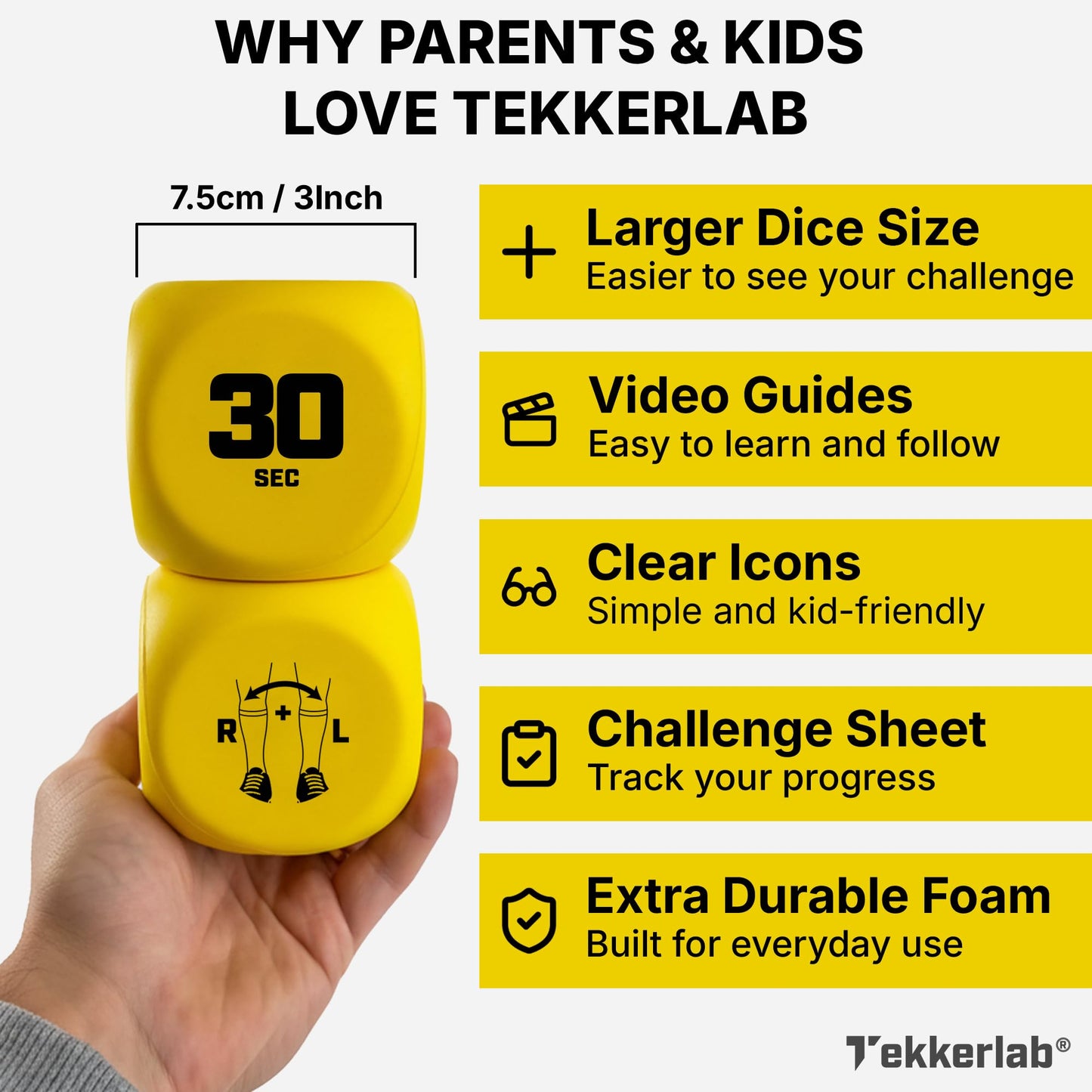 Tekkerlab Soccer Kick Up Dice - Soccer Gifts for Boys 8-12 & Girls - Fun Game for All Skill Levels - Boosts Touch, Agility & Coordination - Training Equipment & Accessories