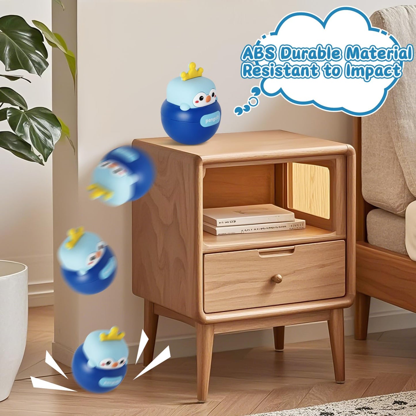 Yaozyety Baby Penguin Wobble Toys, Infant Roly-Poly Tumbler Musical Wobbler, Babies Sensory Development & Teething Toy for Newborn 3-12 Month Baby Toddler Boys and Girls Gifts