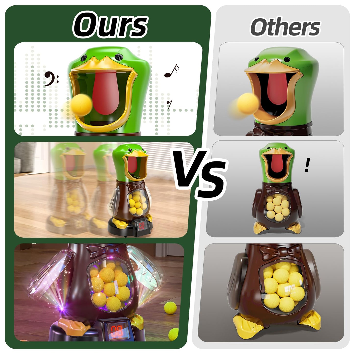 BABY HOME Duck Shooting Toys for Kids 3-5 Years, 2 Packs of Foam Shooting Toy with Movable Shooting Game, Interactive Competition Game Gifts for Boys and Girls Ages 6 7 8 9+ Years Old