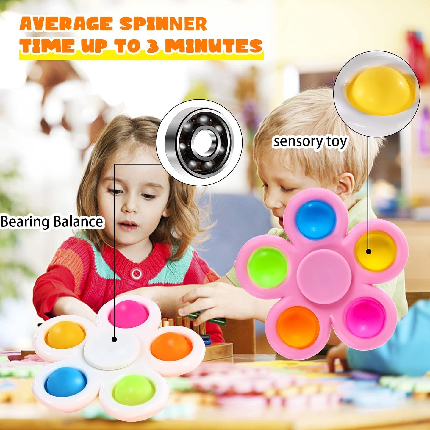 SCIONE 10 Pack Fidget Spinner,Sensory Fidget Toys for Kids Classroom Students Gifts School Prizes Stocking Stuffers, Birthday Party Favors Classroom Treasure Box Prize Boys Girls