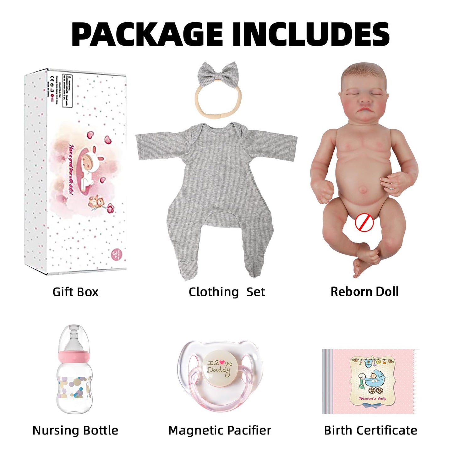 SCOM Realistic Reborn Baby Dolls - 18 Inch Real Life Baby Girl, Silicone Doll with Weighted Body, Lfelike Newborn Baby with Full Vinyl for Kids Age 3 4 5 6+ Gift