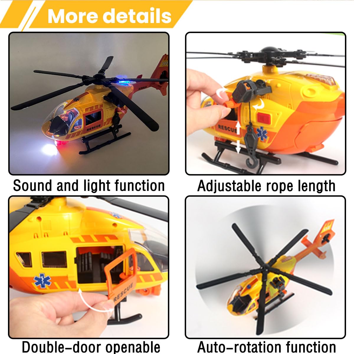CSDCSD Rescue Transport Helicopters Kids Toys,Helicopters Toy with Crane and Transport Racks,Gifts for Age 3 4 5 6+ Years Old Boys Girls