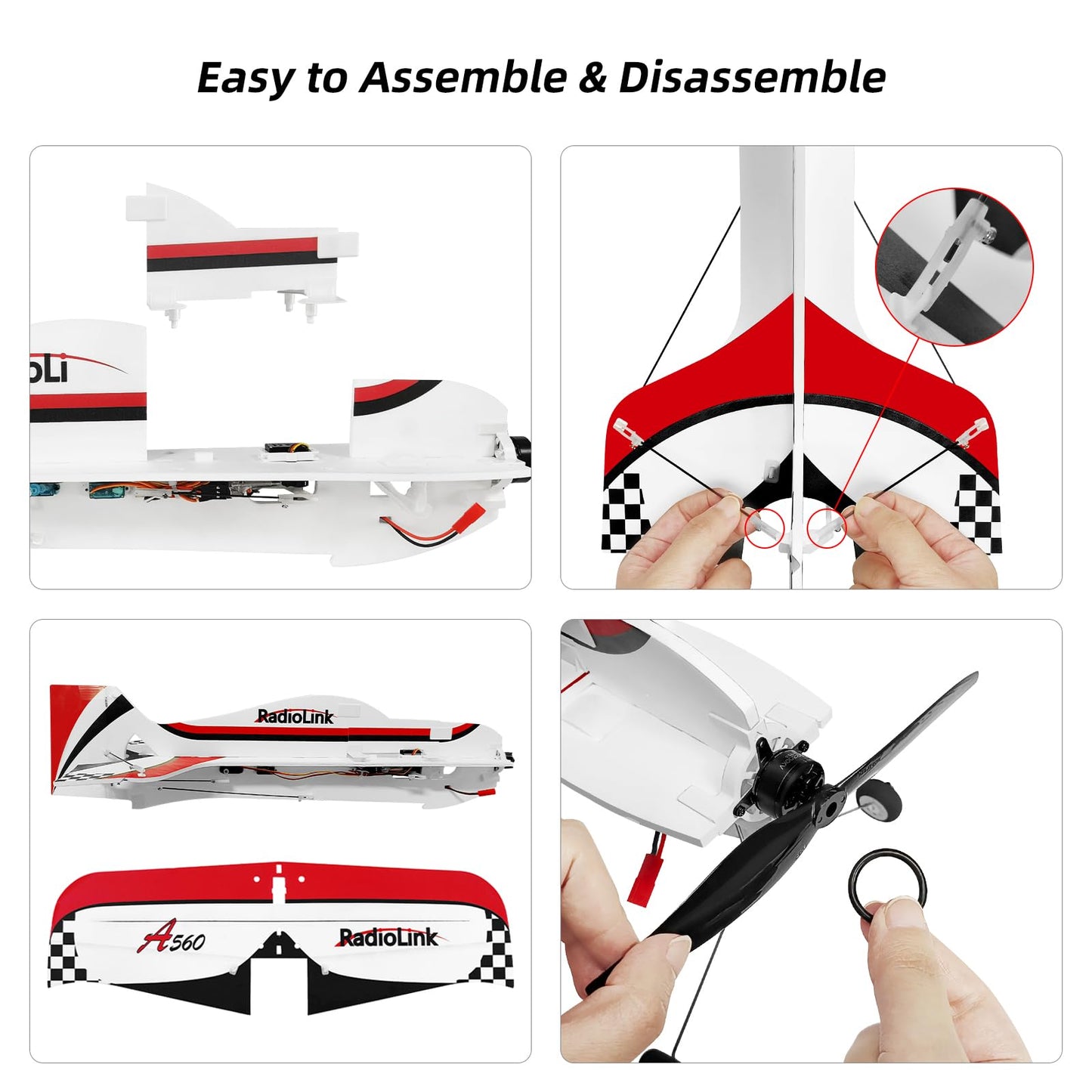 Radiolink A560 Plug & Play (PNP) 3D RC Airplane 580mm Wingspan with 6 Flight Modes, 4 Channels Gyro Byme-A Flight Controller, Brushless Motor&ESC for Beginner & Experienced (No Radio/Receiver/Charger)